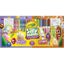 Crayola Sweet And Stinky Silly Scents Coloring Activity Set, 55-Piece Kit for Kids