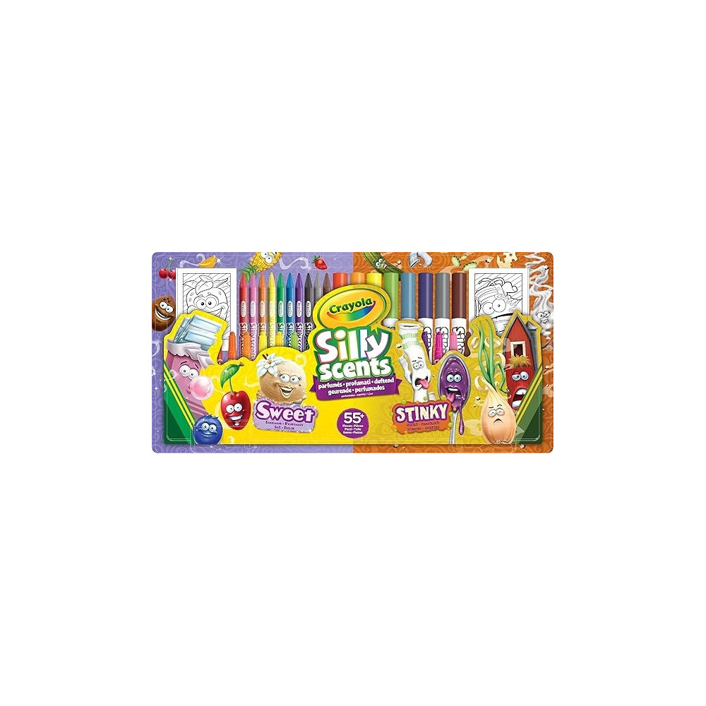 Crayola Sweet And Stinky Silly Scents Coloring Activity Set, 55-Piece Kit for Kids
