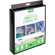 Crayola Siganture Paint-Pour Canvas Art Painting Kit, Marbleizing Mini Canvas, 29 Piece (Pack of 1)