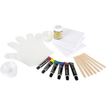 Crayola Siganture Paint-Pour Canvas Art Painting Kit, Marbleizing Mini Canvas, 29 Piece (Pack of 1)
