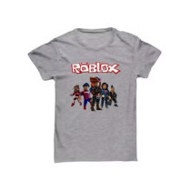 Generic Roblox Gamer Design Printed T-shirt Grey