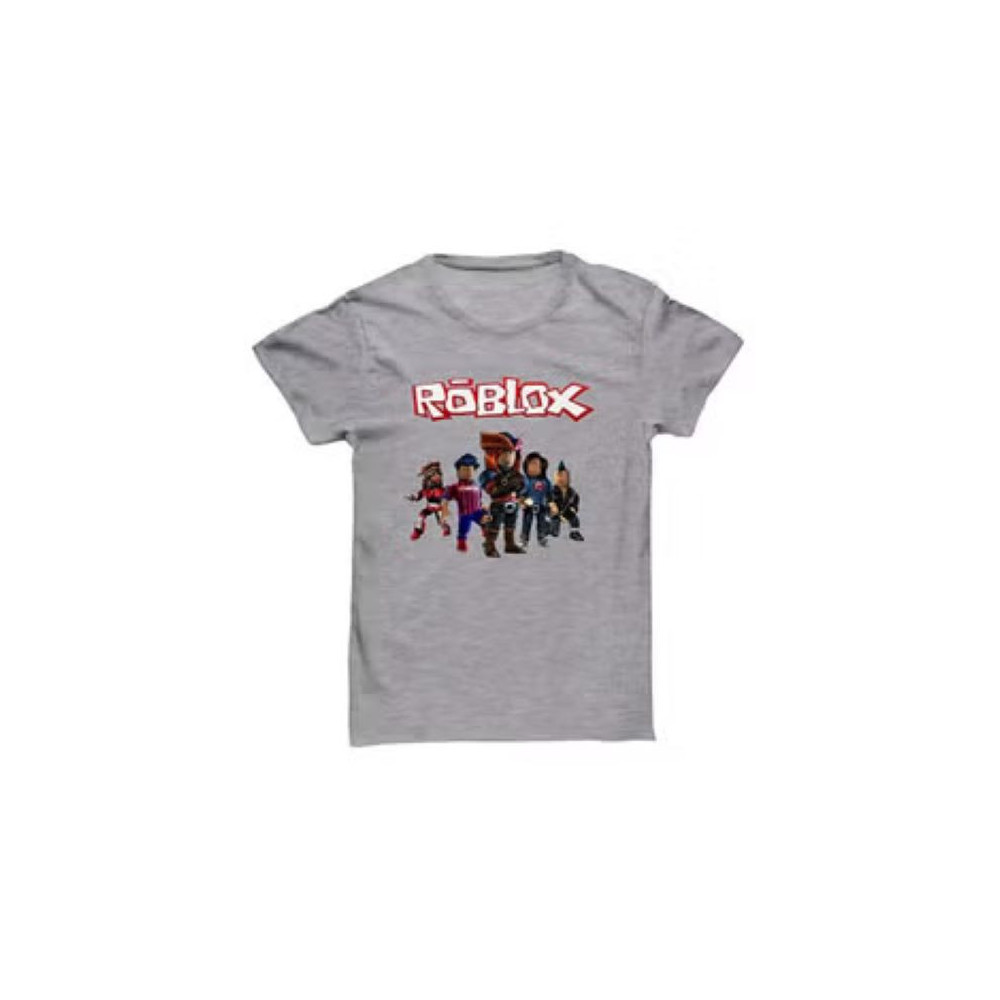 Generic Roblox Gamer Design Printed T-shirt Grey