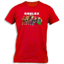 Generic Roblox Gamer Design Printed T-shirt Red