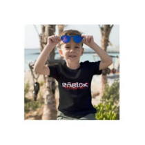 Generic Roblox on fire Printed T-shirt Kids Black