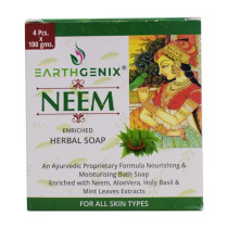 Earthgenix Neem Enriched Herbal Soap, 4 X 100 Gm