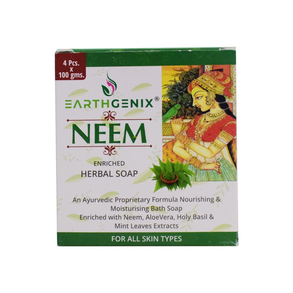 Earthgenix Neem Enriched Herbal Soap, 4 X 100 Gm