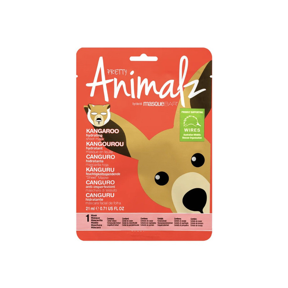 Masque Bar Pretty Animalz Kangaroo Hydrating Sheet Mask, 21 Ml