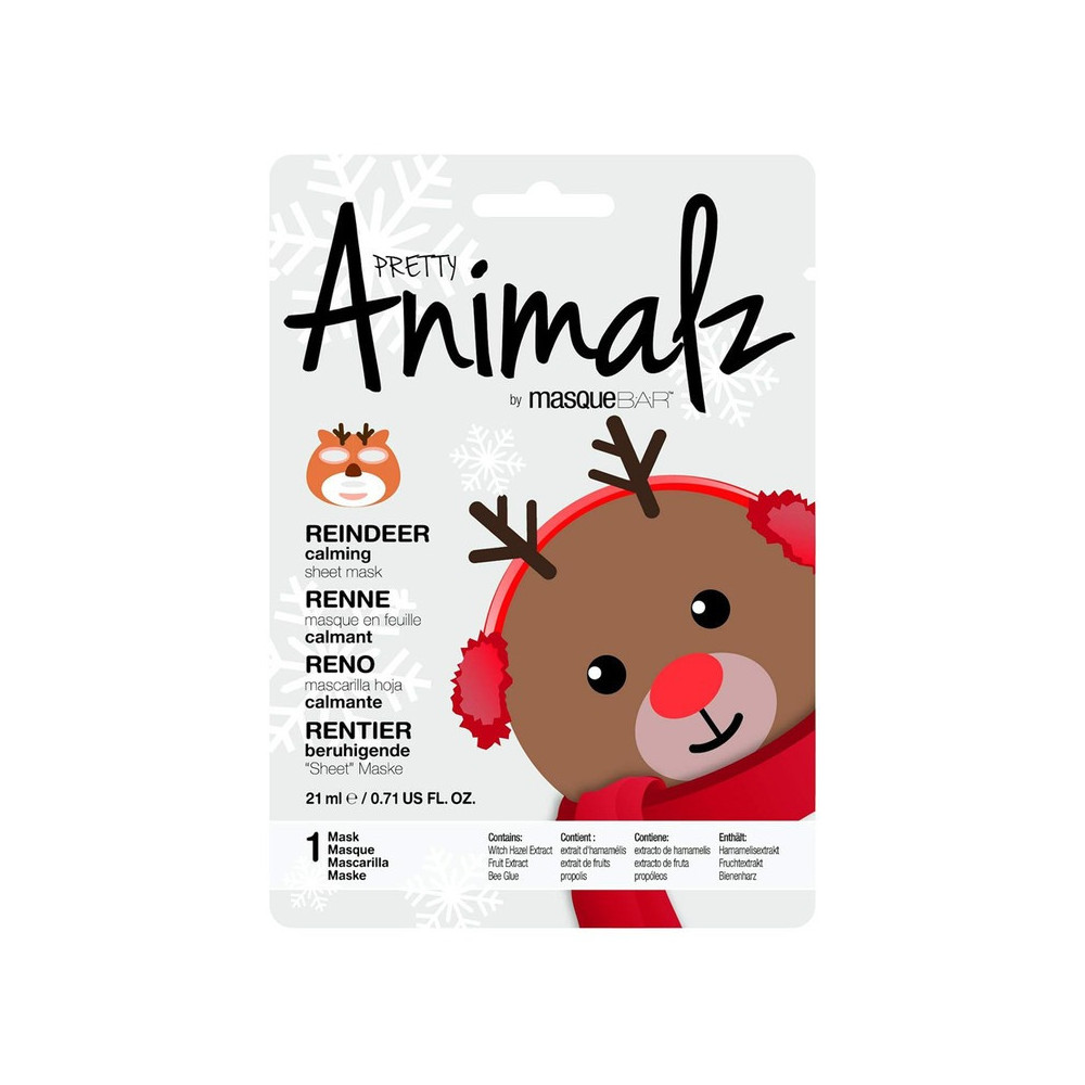 Masque Bar Pretty Animalz Reindeer Calming Sheet Mask, 21 Ml