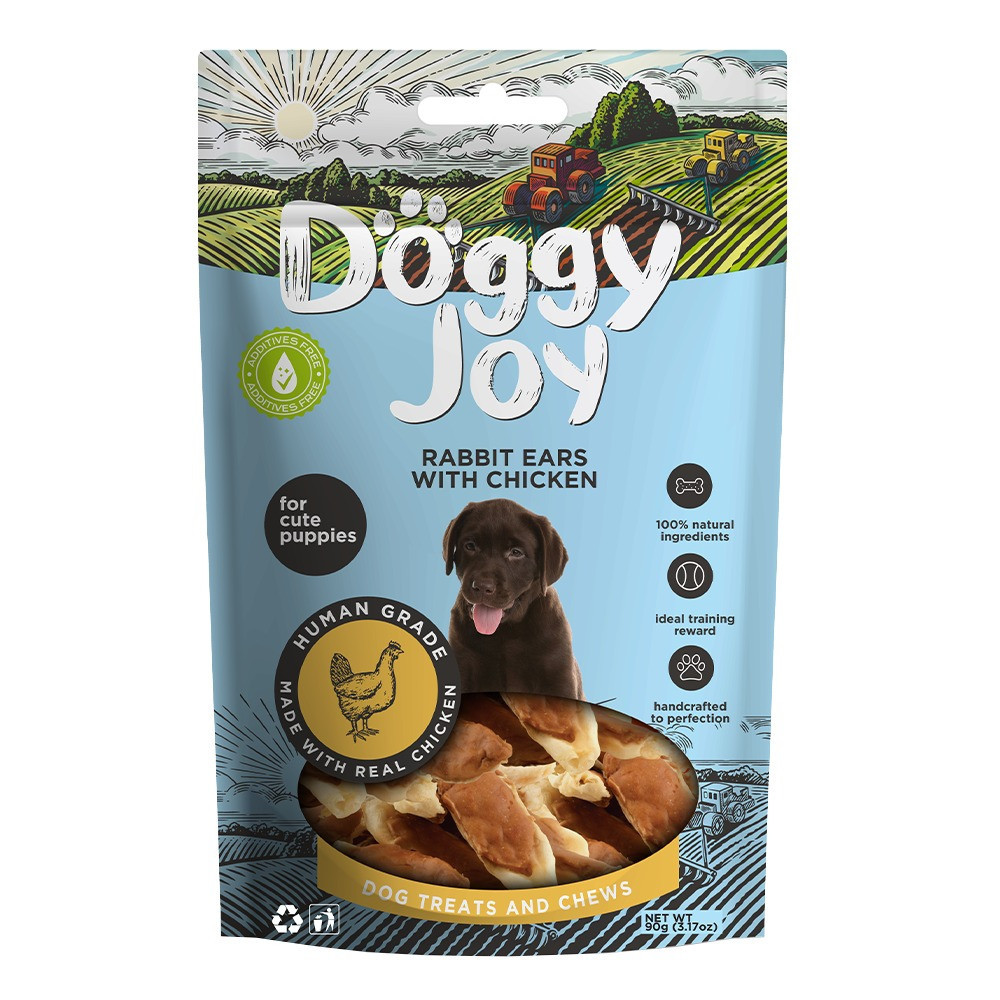 Doggy Joy Rabbit Ears With Chicken Puppy Treats For Cute Puppies, 90g