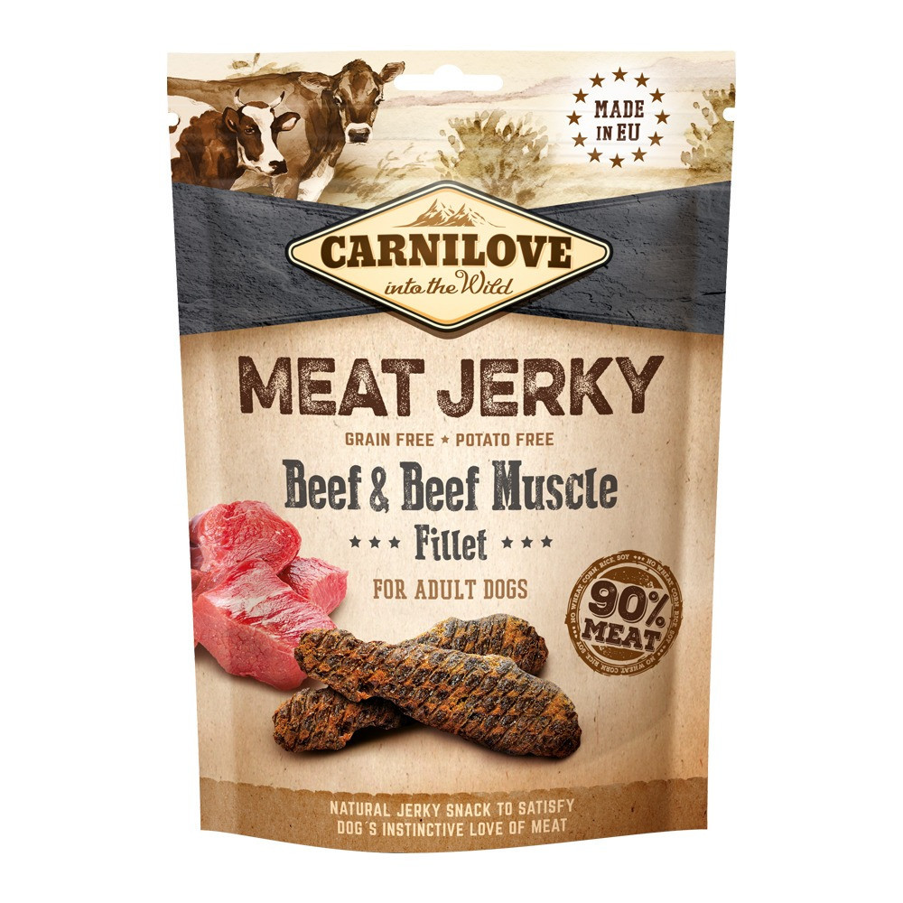 Carnilove Jerky Snack Beef And Beef Muscle Fillet For Dog, 100g