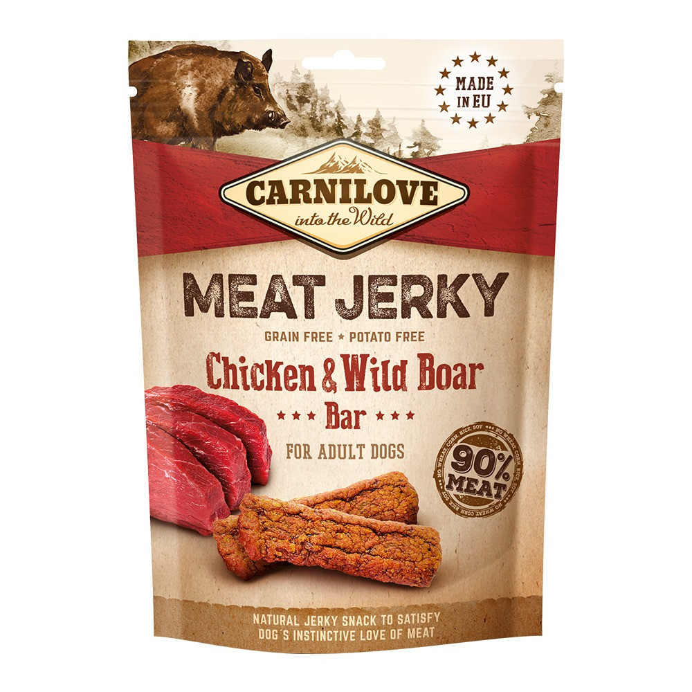 Carnilove Jerky Snack Chicken And Wild Boar Bar For Dog, 100g