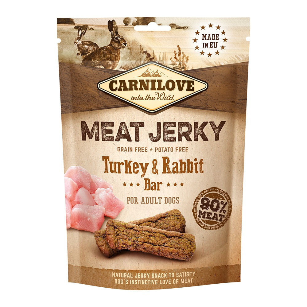 Carnilove Jerky Snack Turkey And Rabbit Bar For Dog, 100g