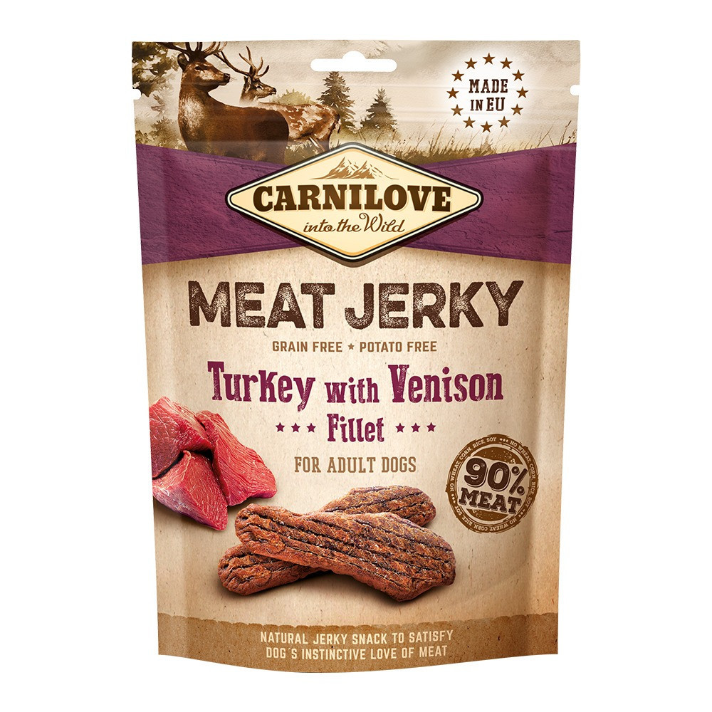 Carnilove Jerky Snack Turkey with Venison Fillet For Dog, 100g