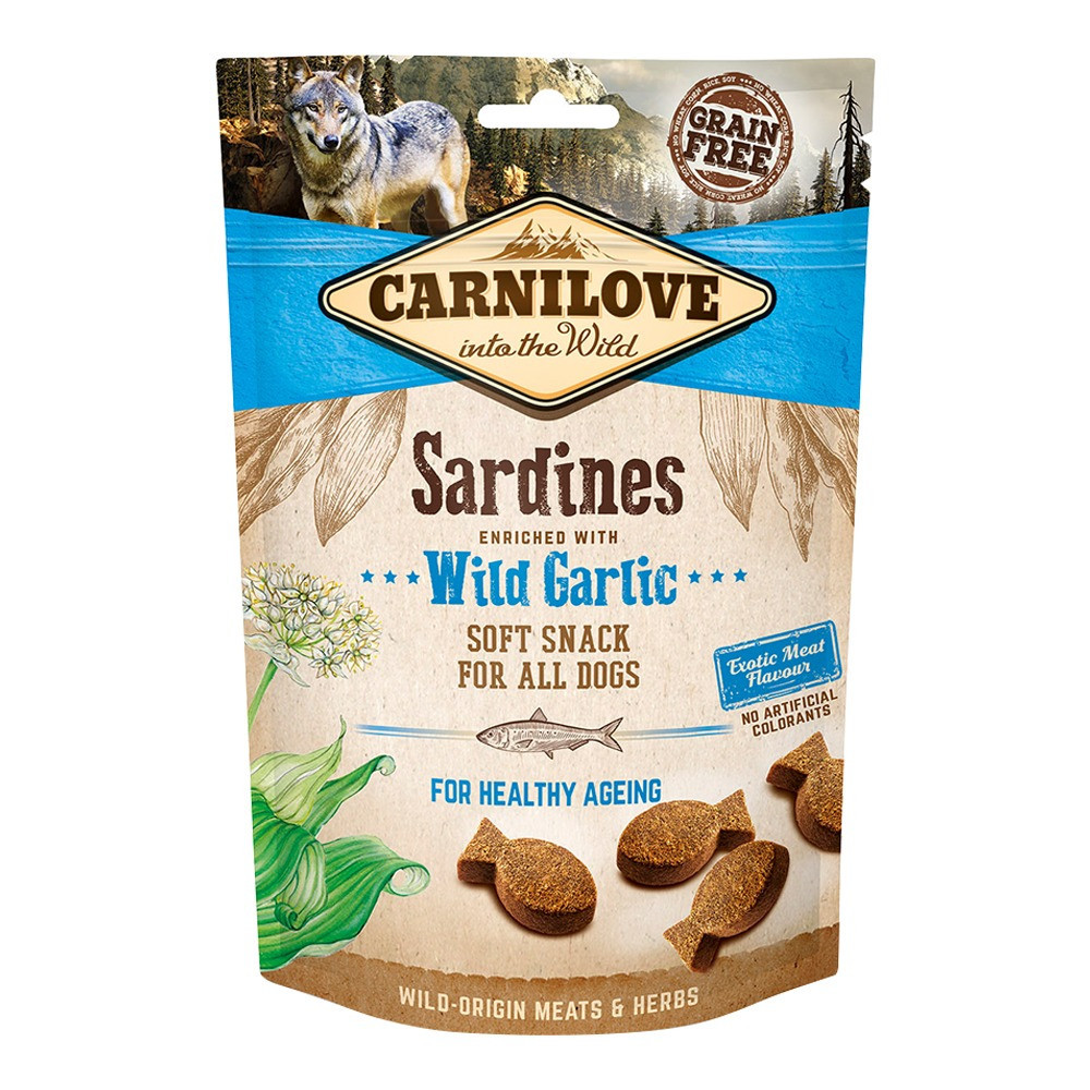 Carnilove Sardines Enriched With Wild Garlic Soft Snack For Dogs, 200g