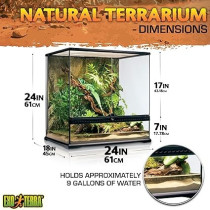 Exo Terra Glass Natural Terrarium, Medium, 60 x 45 x 60 cm