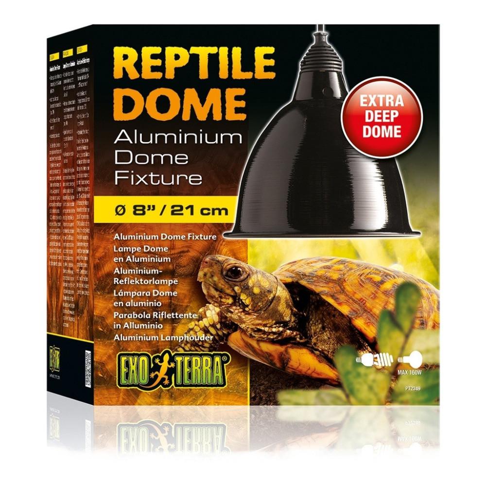 Exo Terra Aluminium Dome Fixture For Reptile, Large, Black