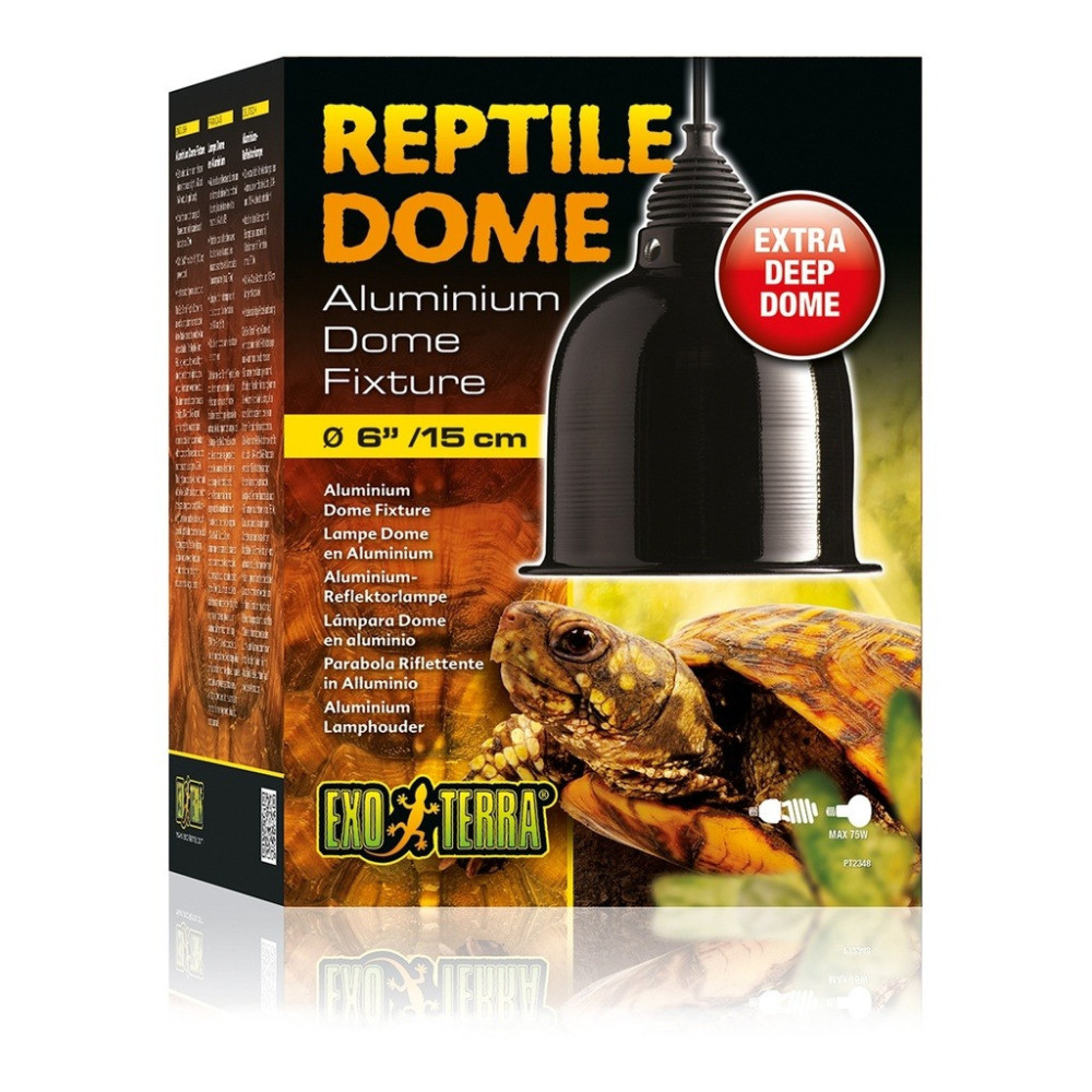 Exo Terra Aluminium Dome Fixture For Reptile, Small, Black