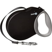 Alcott Expedition Retractable Reflective Belt Leash For Dogs, Large, Black