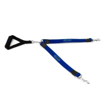 Bergan Ez Steps Stretch Dual Leash For Dogs, Blue, Large
