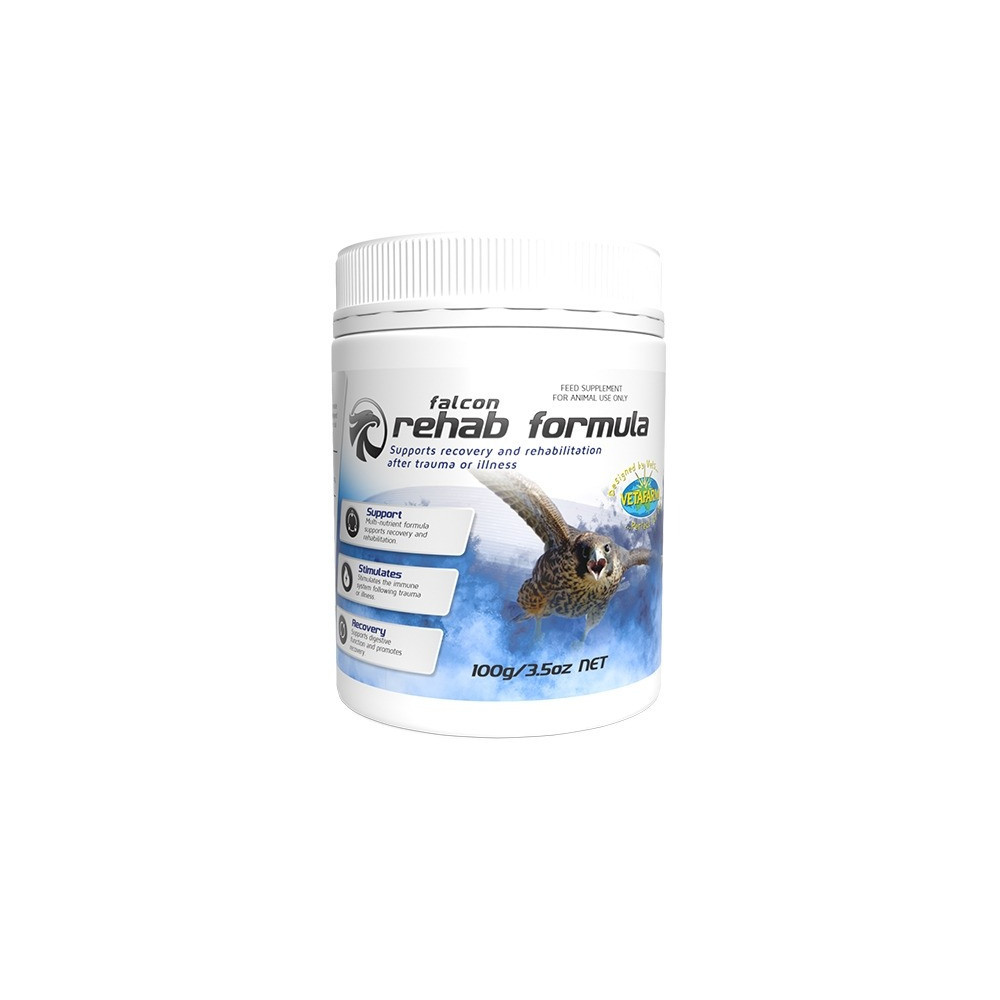 Vetafarm Falcon Rehab Formula Supports Recovery And Rehabilitation After Trauma Or illness, 100 Gram