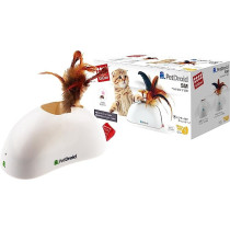 Gigwi Feather Hider Pet Droid Toy For Cats, White/Brown