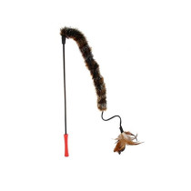 Gigwi Catwand Feather Teaser Toy For Cats, Brown