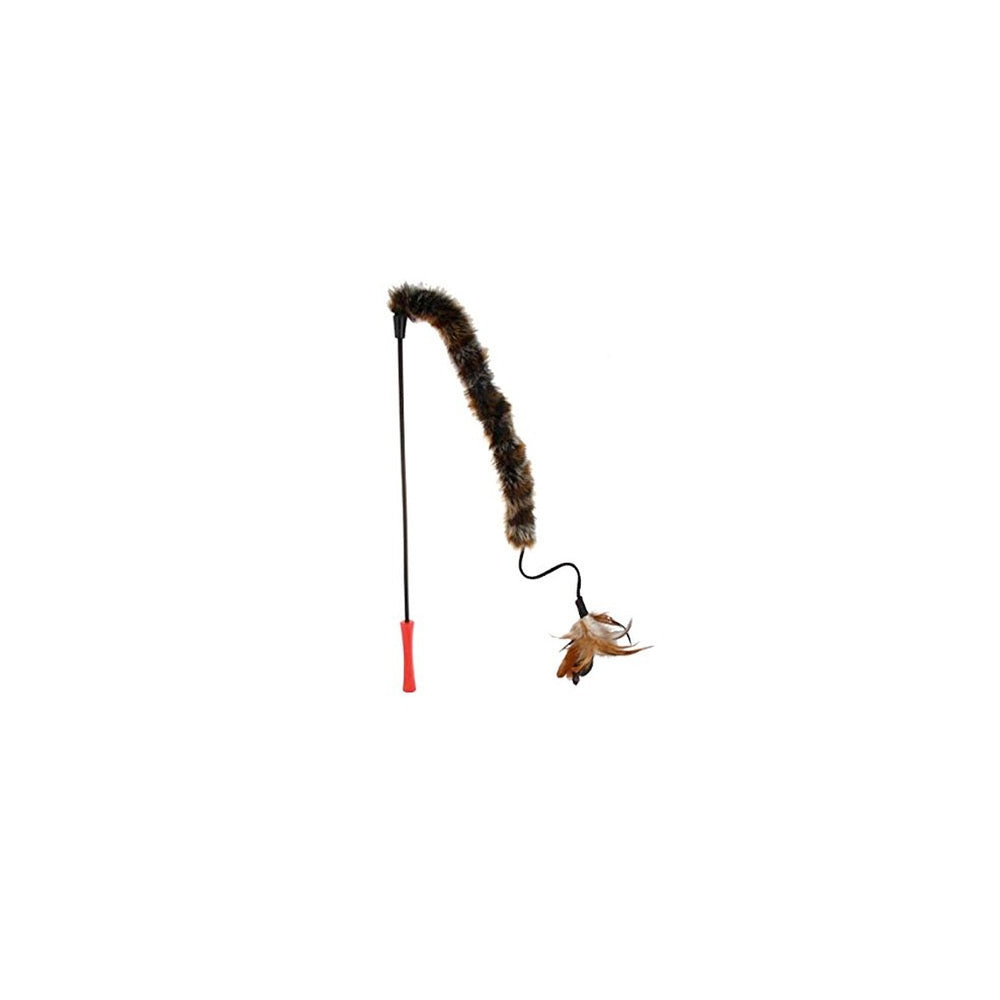 Gigwi Catwand Feather Teaser Toy For Cats, Brown
