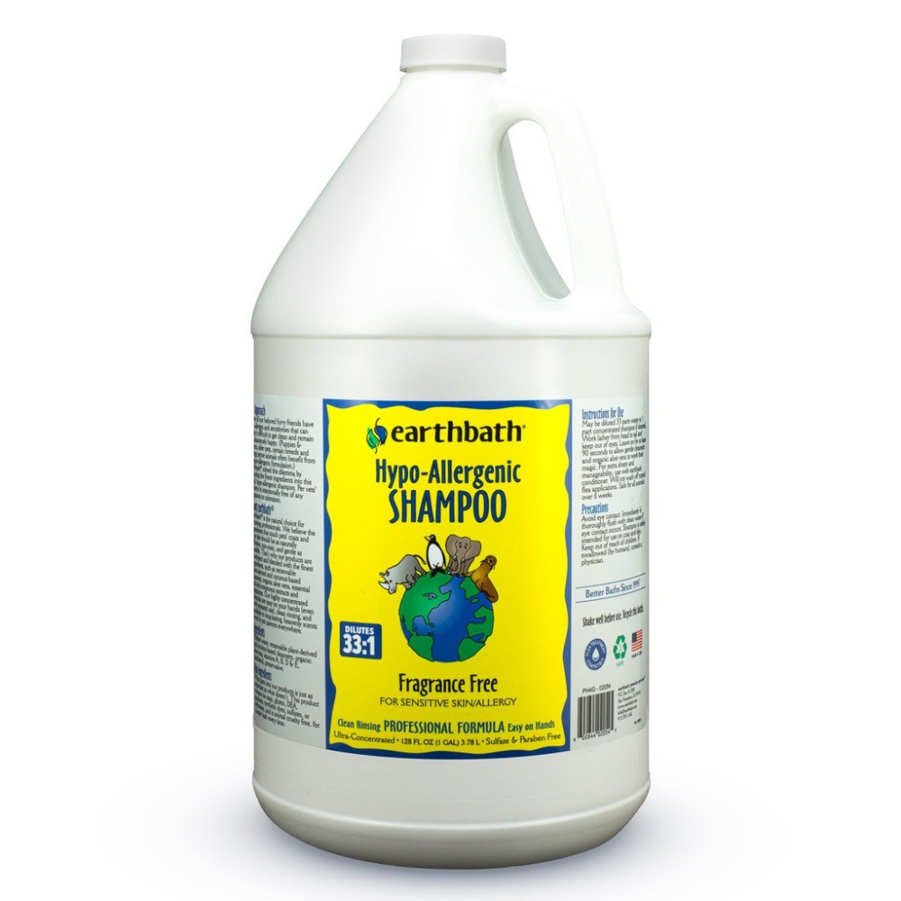 Earthbath Hypo-Allergenic Shampoo Fragrance Free For Sensitive Skin, 3.78 Litre
