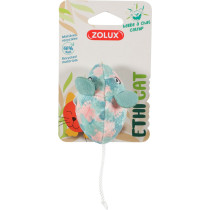 Zolux Ethicat Leaf Mouse Toy For Cat, Blue And Pink