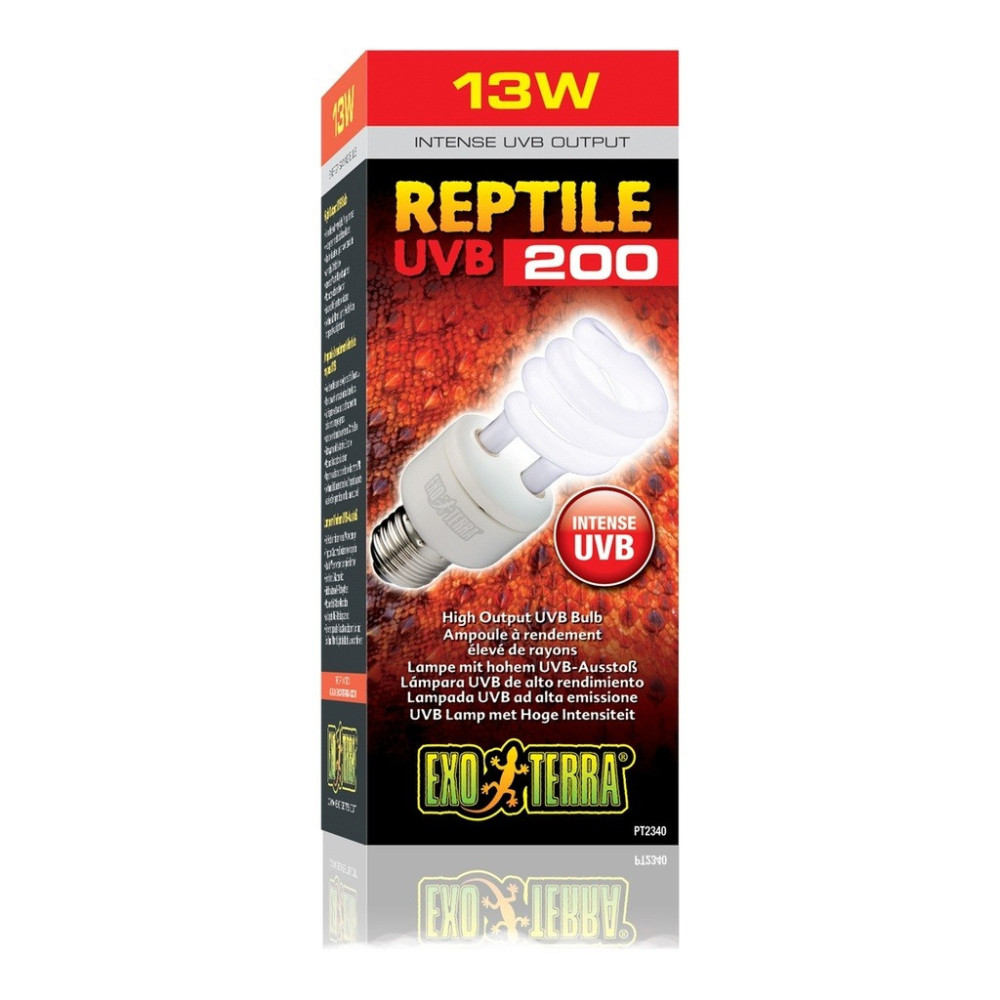 Exo Terra Uvb 200 Compact Uvb Lamp For Terrarium, 13 Watts