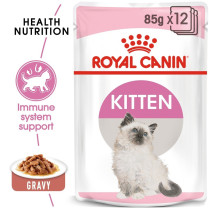 Royal Canin Feline Health Nutrition Kitten Gravy, Wet Food-Pouches 12 x 85G