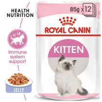 Royal Canin Feline Health Nutrition Kitten Jelly, Wet Food-Pouches 12 x 85G