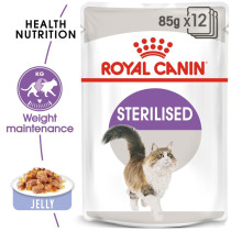 Royal Canin Feline Health Nutrition Sterilised Jelly, Wet Food-Pouches 12 x 85G
