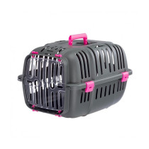 Ferplast Carrier Jet For Cat And Dog, Black/Pink, 32 x 47 x 29 Cm