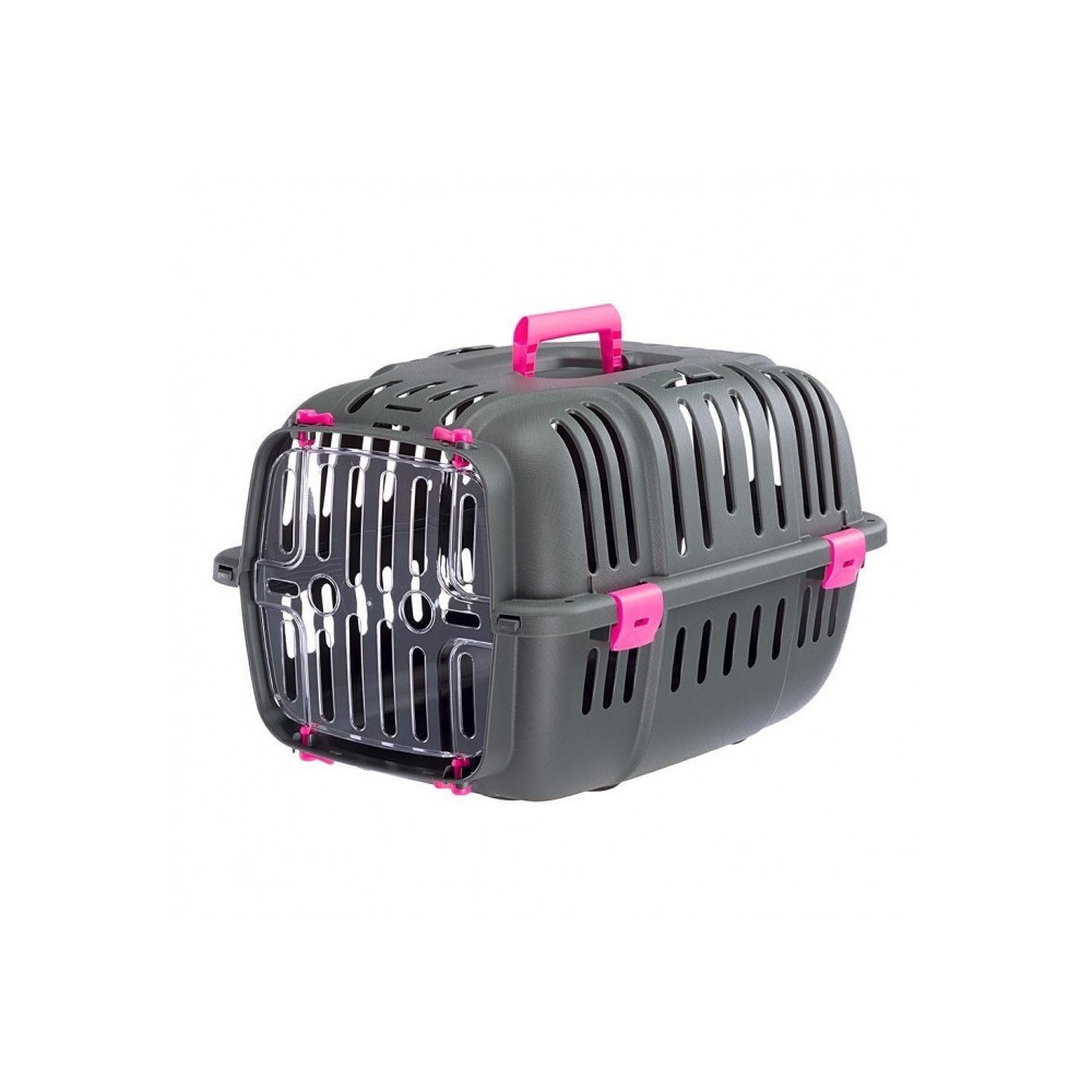 Ferplast Carrier Jet For Cat And Dog, Black/Pink, 32 x 47 x 29 Cm
