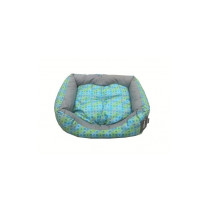 Empets Couch Bed Modern 65 x 50 x 18Cm, Printed Green And Light Blue