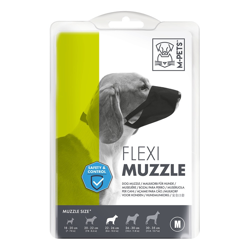 M Pets Flexi Muzzle Medium, 22 To 26 cm, Black