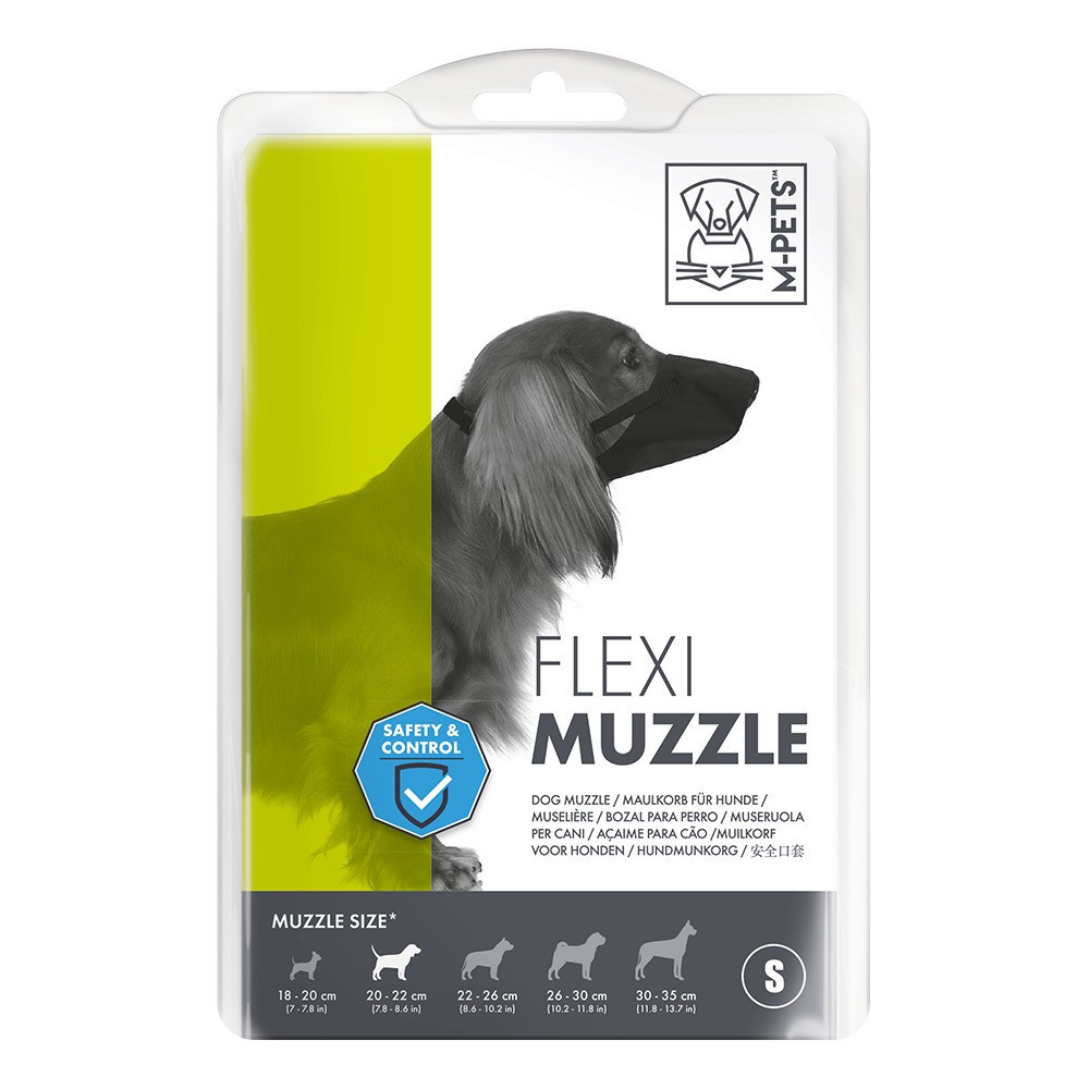 M Pets Flexi Muzzle Small, 20 To 22 cm, Black