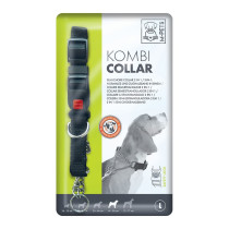 M Pets Semi Choke Kombi Collar 2 In 1 Dog Collar With Safety Lock, Large, Black