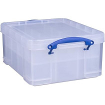 Really Useful Box Plastic Box With 21 Liter Capacity And 2 Trays, Clear