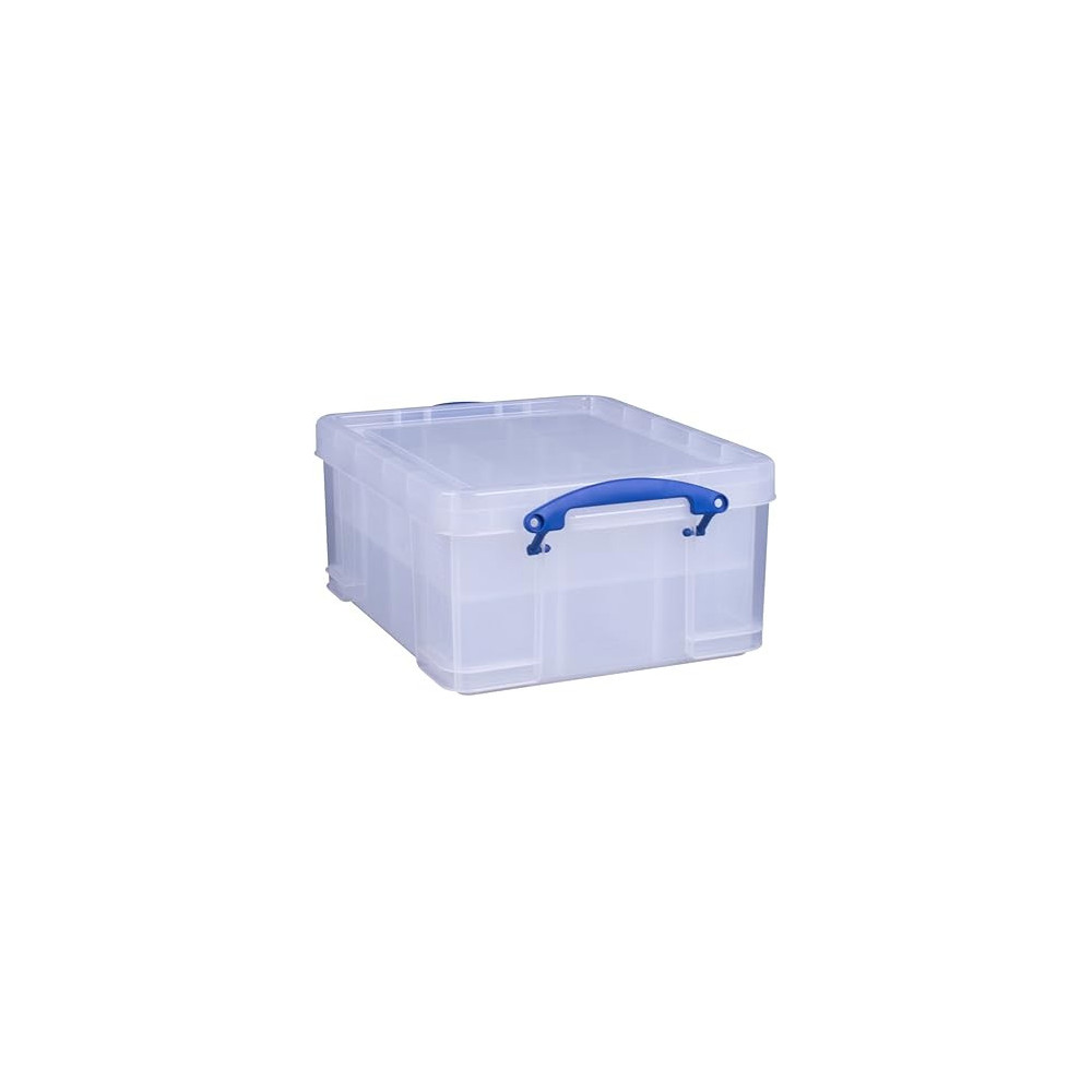 Really Useful Box Plastic Box With 21 Liter Capacity And 2 Trays, Clear