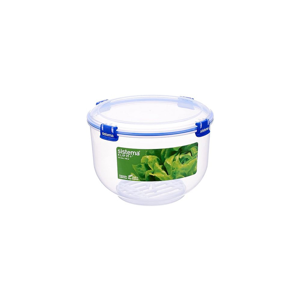 Sistema Klip It Airtight Food Storage Container With 3.5L Capacity, Clear/Blue