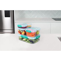 Sistema Klip It Plus Square Food Storage Box With 1.15L Capacity, Clear/Minty Teal