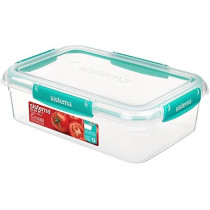 Sistema Klip It Plus Rectangular Food Storage Box With 2.2L Capacity, Clear/Minty Teal
