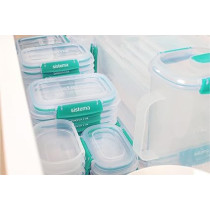 Sistema Klip It Plus Rectangular Food Storage Box With 2.2L Capacity, Clear/Minty Teal