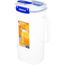 Sistema Klip It Leakproof Juice Jug With 2L Capacity, Clear/Blue