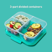 Sistema Nest It Meal Prep Food Storage Container Pack Of 5 With 1.9L Capacity , Green/Clear