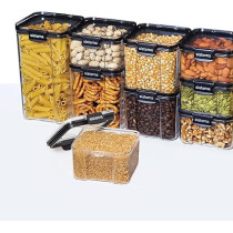 Sistema Klip It Stackable Tritan Ultra Square Food Storage Box With Dishwasher Safe And Durable 4L, Clear