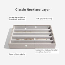 Stackers Classic Jewellery Box With Sections, Taupe