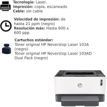 HP Neverstop Laser 1000a Printer, 4RY22A, White/Black